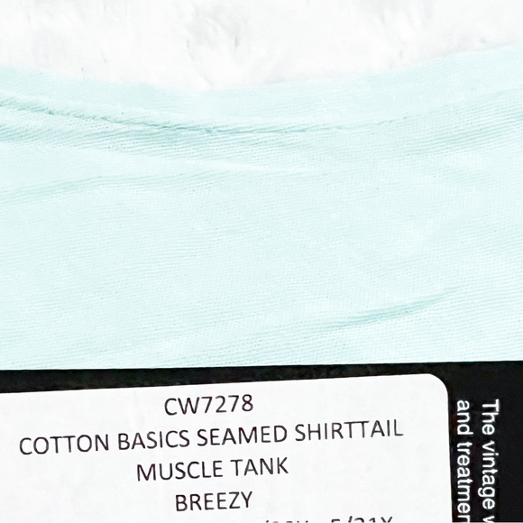 NWT- CHASER Cotton Basics Seamed Shirttail Muscle Tank
In Breezy Blue - Picture 3 of 6